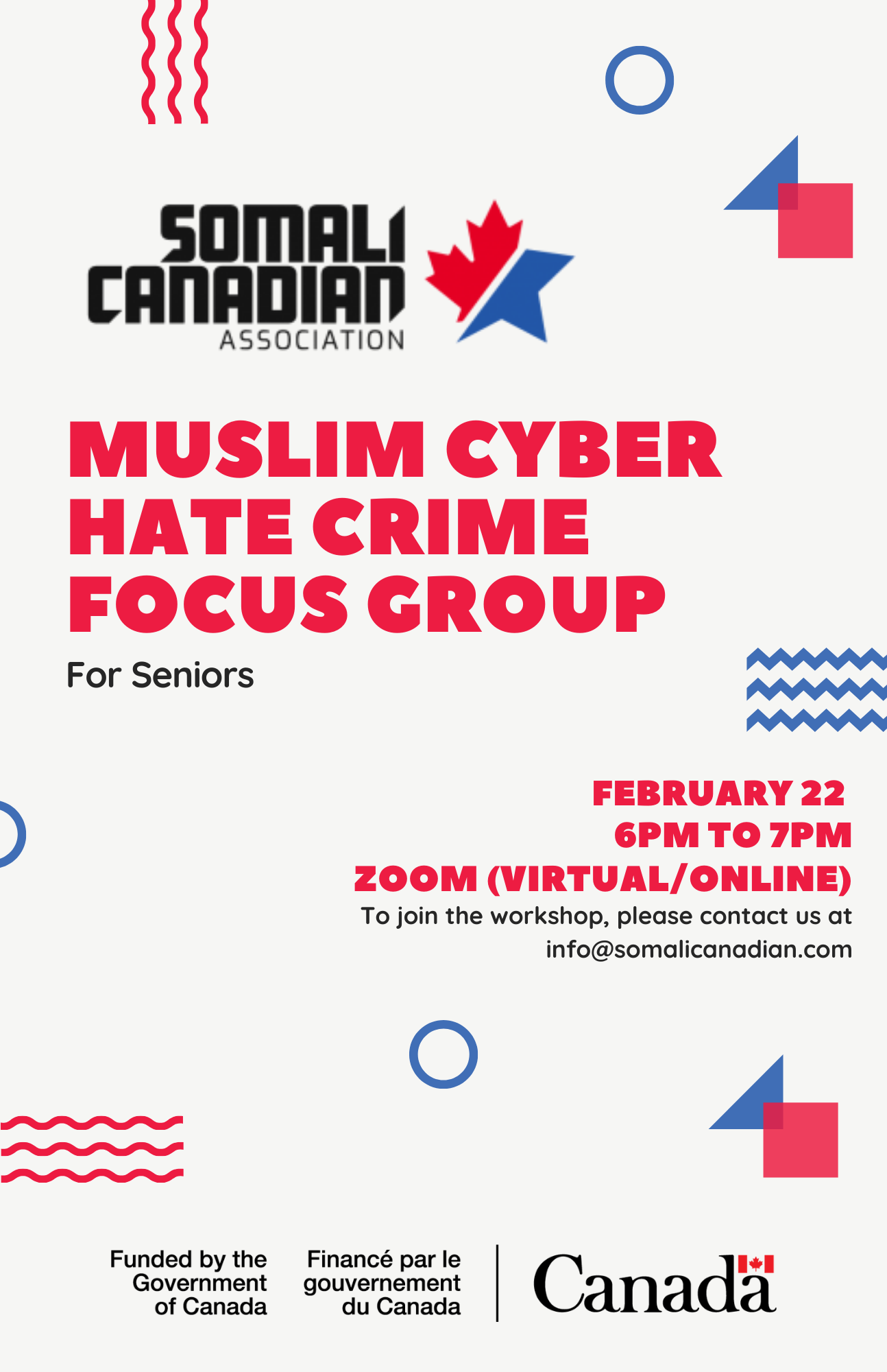Muslim Cyber Hate Crime Seniors Training Workshop Flyer